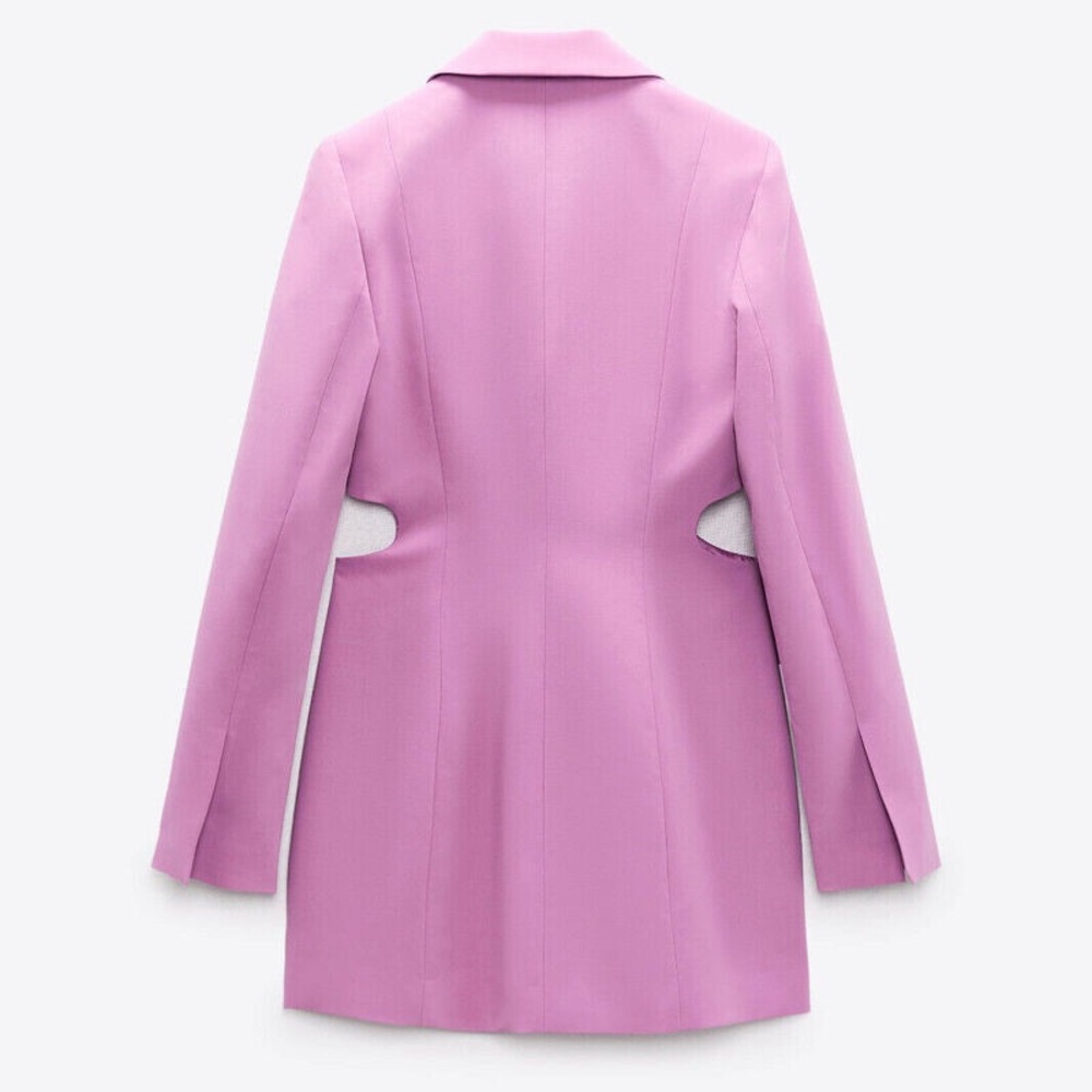 ZARA WOMAN'S CUT OUT BLAZER DRESS Lilac - Picture 11 of 12